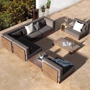 Ensemble de canapés de jardin en forme de L, structure en alliage d'aluminium, résistant à l'eau, mobilier d'extérieur pour villa et cour. - Product Image 4