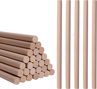 Tiges en bois pour l'artisanat, rondes, en bois naturel, artisanat en bois brut, bâtonnets en bois dur non finis pour les arts