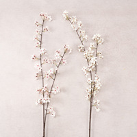 Fleurs artificielles en soie de cerisier à deux branches, style cryptographique, pour toile de fond de mariage, arrangements au sol pour salon, DIY