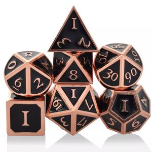 High Quality 7pcs <strong>Set</strong> of D20 Ancient Metal <strong>Dice</strong> 16mm 20mm Custom Logo Factory Wholesale for D&amp;D RPG Dungeons Dragons - Product Image 2