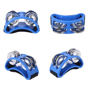 Produits tendance : Mini <span class=keywords><strong>tambourin</strong></span> à <span class=keywords><strong>pied</strong></span> avec clochettes, 2 paires, sangle élastique durable - Product Image 2