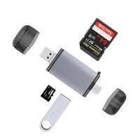 Pembaca Kartu Multifungsi 3 in 1 USB Type C Micro OTG Instalasi Eksternal untuk Kartu SD TF