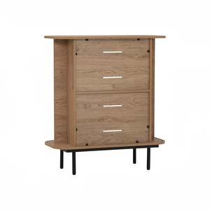 Industrial Metal <b>Frame</b> <b>Oak</b> colour MALMO Multi Function Cabinet Made in Malaysia Wide Storage Sideboard Living Room and Office - Product Image 3