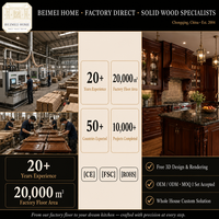 Meubles de cuisine sur mesure en bois massif pour toute la maison, style américain traditionnel, panneaux en érable, granit foncé, fabrication directe d'usine OEM