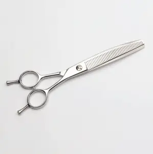 440C Stainless Steel Curved Piano Teeth Scissors Pet Magic Teeth Shear Grooming Curved Fluffer Scissors