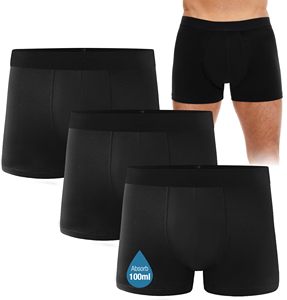 Boxers absorbants pour hommes, lot de 3 sous-vêtements, tricotés teints, taille basse, couleur unie, pour usage quotidien - Product Image 1