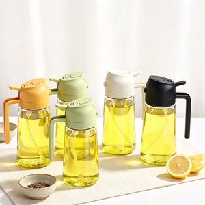 Kaymaz Tabanlı Isıya Dayanıklı Cam Yağ Dağıtıcısı 450ml 600ml Sprey ve Dökme Çift Amaçlı Ev Eşyası - Product Image 4