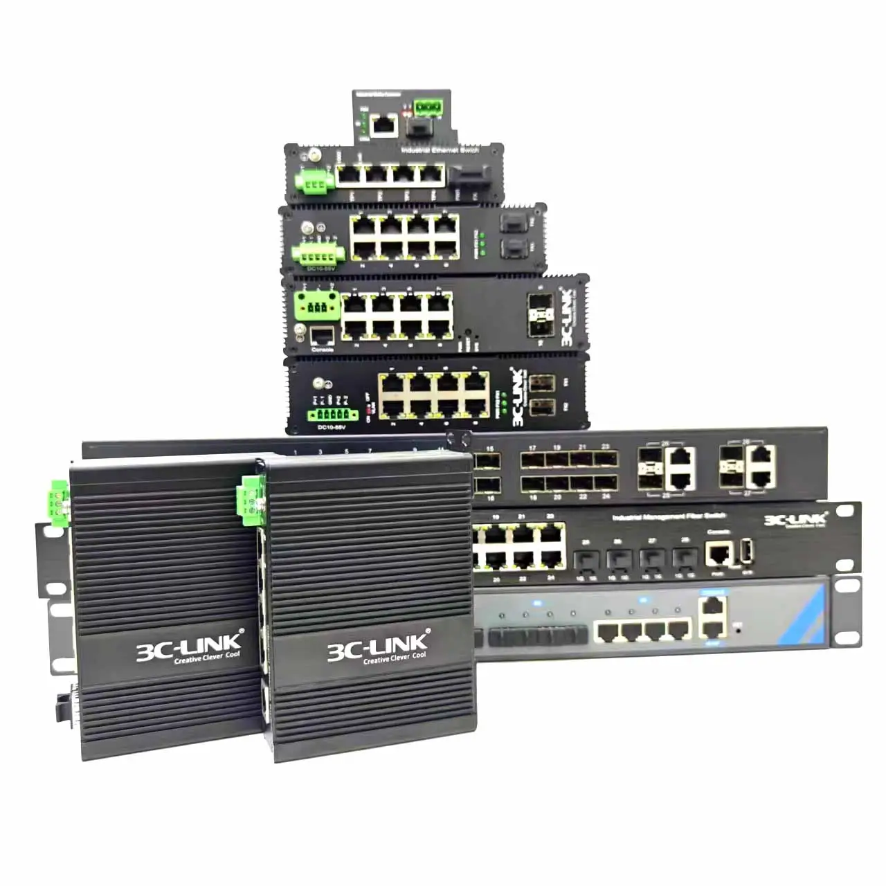 6 Port Switch Jaringan Industri Tidak Dikelola 10/100/1000M Ethernet Poe Fiber Switch dengan 4*10/100/1000Base-TX Ke 2 * 1000Base-FX