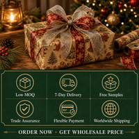 Papier cadeau de Noël classique vintage - Illustrations et motifs rétro, papier d'emballage épais et robuste