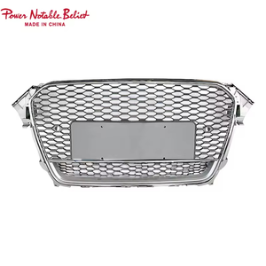Parrilla Delantera Estilo RS4 para Audi <span class=keywords><strong>A4</strong></span> S4 B8.5 2013 <span class=keywords><strong>2014</strong></span> 2015 2016, Color Negro Brillante, con Diseño de Panal y Logotipo Quattro - Product Image 3
