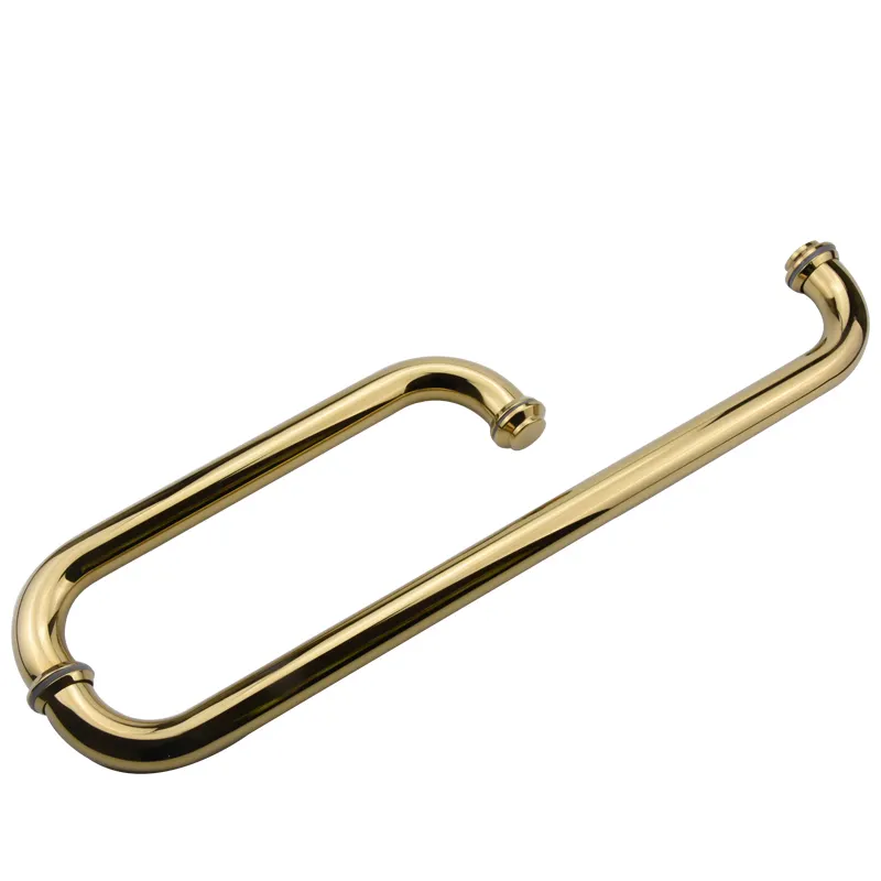 Tabung Bulat Pemegang Handuk Emas Pegangan Tarik Pintu Kaca Kamar Mandi Handicap Grab Bar Stainless Steel untuk Penutup Shower