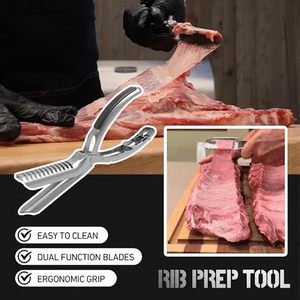 Wholesale Rib Membrane Remover <b>Tool</b> Stainless Steel Trimming with Curved Blade&Ergonomic Handle Dishwasher Safe for Easy BBQ - Product Image 2