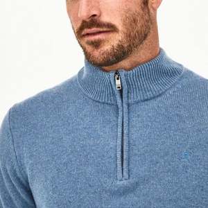 Suéter de punto con logotipo personalizado para hombre, suéter de cuello alto de manga larga con cremallera de Cachemira de punto para hombre - Product Image 2