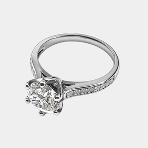 Anillo de Diamantes con Baño de Plata de Lujo, Elegante Anillo de Cristal Brillante para Mujer, Anillo de Compromiso, Aniversario, Boda - Product Image 3