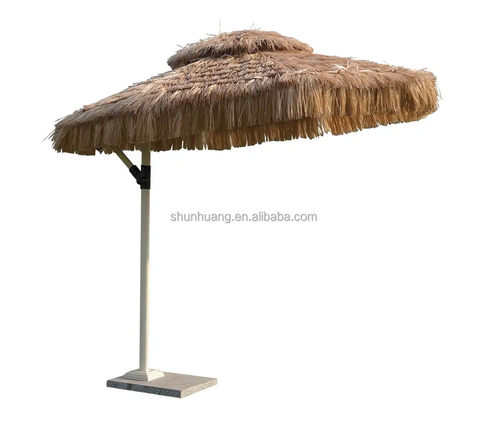 Hot Selling Stro Side Parasol Resort Vakantiedorp Rome Parasol Met Aluminium Frame