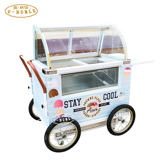 Stainless Steel Popsicle Ice Cream Trolley Cart for Sale