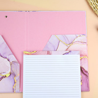 Portapapeles plegable de lujo personalizado, tablero de Clip de Metal con Bloc de notas extraíble, carpeta de documentos, almacenamiento, Bloc de notas, portapapeles