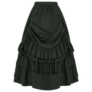 Vestido de talla grande para cosplay de Halloween, estilo steampunk vintage, vestido victoriano <span class=keywords><strong>medieval</strong></span> con volantes y ribetes de satén, faldas góticas, corsé para <span class=keywords><strong>mujer</strong></span> - Product Image 4