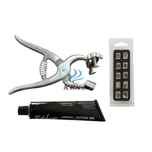 Machine à tatouer pour oreilles de porc KD712, encre noire spéciale pour <span class=keywords><strong>tatouage</strong></span>, pinces à oreilles pour usage vétérinaire - Product Image 1