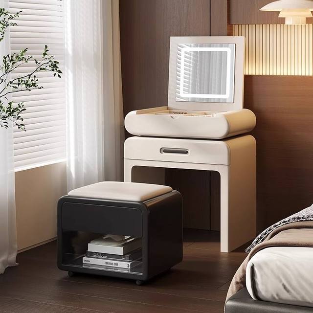 Hot Selling Solid Wood Modern Bedroom Dresser with Illuminated Mirror, Storage Super Strong Dresser Space Saving Design;
