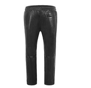 Pantalon sur mesure pour femme en cuir Nappa noir 100 % véritable, coupe ajustée, marque privée OEM/ODM, pantalon de luxe classique - Product Image 2