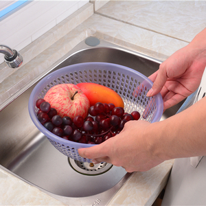 Küchengeräte Hersteller Großhandel Kunden spezifische Farben PP Kunststoff Obst Gemüse Runde Wasch ablauf korb - Product Image 2