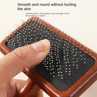 Brosse lissante en bois écologique de style simple, personnalisable en gros, outil de toilettage de haute qualité pour chats et chiens de petite taille