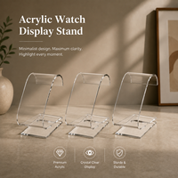 Support de Présentation Simple pour Montre en Acrylique Transparent de Qualité Supérieure avec Base Stable pour Exposition de Marques et Salons Professionnels