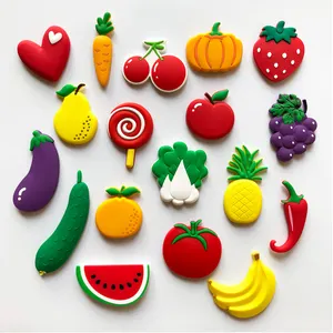 PVC Fridge Magnet Fruit and Vegetable Baby Early Education Color Cognitive Magnetic Black Whiteboard Sticker Magnet Gifts