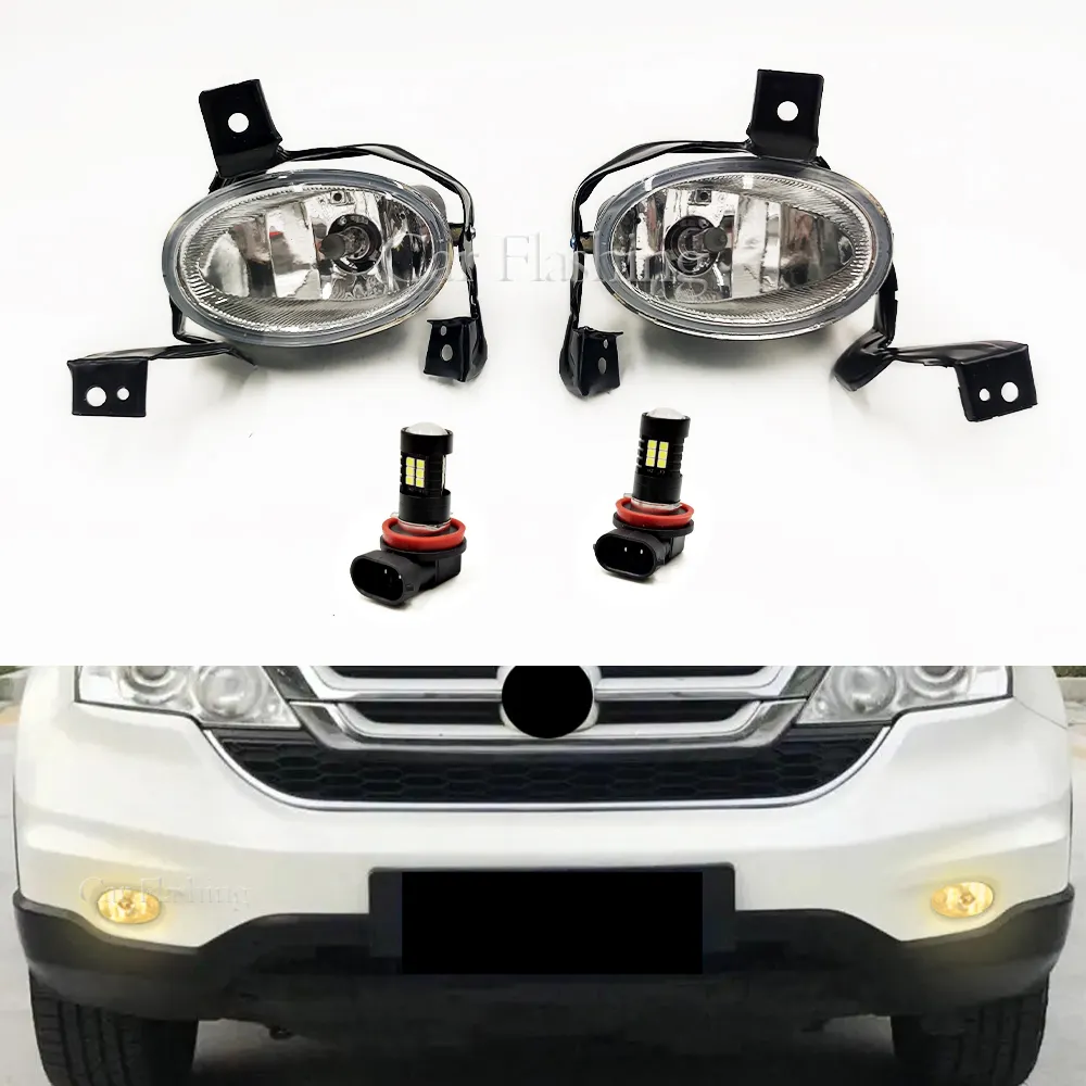 Araba ön tampon sis lambası halojen sis lambası HONDA CRV için CR-V III RE1 RE2 RE4 2010 2011 LED sis lambası cam Lens ile