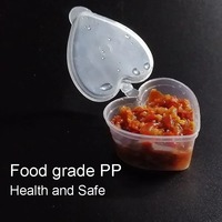 Gobelet à sauce à emporter en plastique de 45ml Conteneurs d'emballage alimentaire Plateau alimentaire jetable avec couvercle Boîte en plastique Fournitures de restaurant
