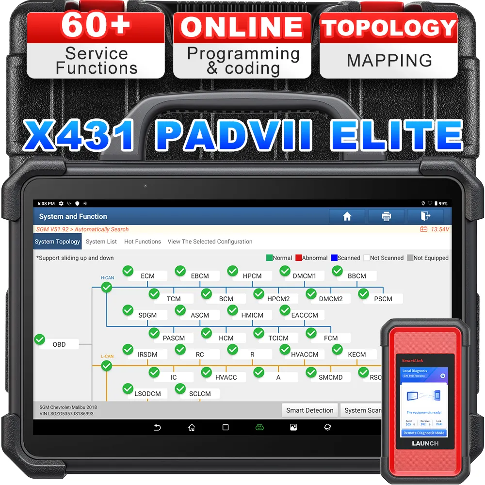 Ferramenta de programação obd2 para carros, ferramenta de diagnóstico automático x431, pad 7 elite vii, lançamento em 2024, ferramentas para inspeção de carros