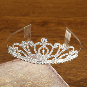 Diadème en strass argenté de haute qualité, accessoires de cheveux de fête en cristal, diadème de princesse pour enfants, couronne pour filles - Product Image 4