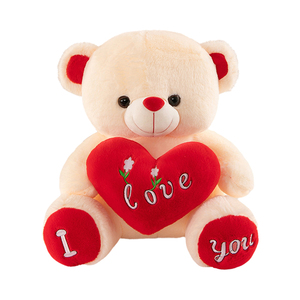ตุ๊กตาหมีรูปหัวใจใยฝ้าย PP นุ่มพิเศษ ขายส่ง ขนาด 30 ซม./40 ซม./55 ซม. สีขาว/แดง บรรเทาความเครียด ใช้ในงานปาร์ตี้ - Product Image 6