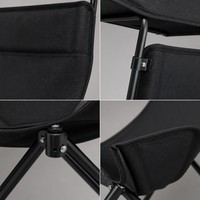 Chaise de camping pliable avec auvent pare-soleil, chaise à dossier haut avec appui-tête, chaise d'extérieur portable pour la plage et la pêche