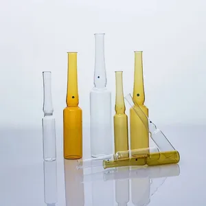 2023 Offre Spéciale bon marché Transparent verre ambre Injection Ampoules en verre vides 1ml 2ml 3ml 5ml 10ml 20ml Ampoule en verre médical