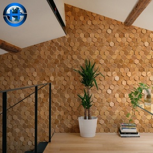 Hexagonal 3D <strong>Wood</strong> Wall <strong>Panel</strong> Textured Accent Wall Design for <strong>Living</strong> <strong>Room</strong> &amp; Office Decor - Product Image 6