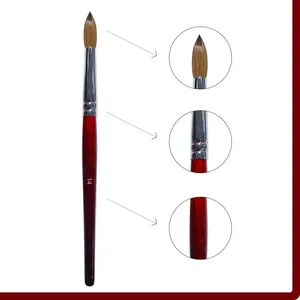 SS Quality 100% for Kolinsky Content Acrylic Dipping Powder Bamboo Handle Professional Liner <b>Round</b> Shaped Nail <b>Brush</b> Durable - Product Image 3