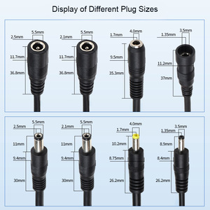 Enchufe macho DC5.5x2.5mm con manguito roscado para abrir cable con enchufe roscado hembra Kit <span class=keywords><strong>de</strong></span> cable <span class=keywords><strong>de</strong></span> alimentación - Product Image 6