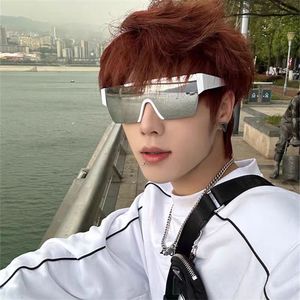 Shield <b>Sunglasses</b> Women <b>Rimless</b> Mirror Lens UV400 Sun Protection Adult Fashion Solar Glasses - Product Image 2