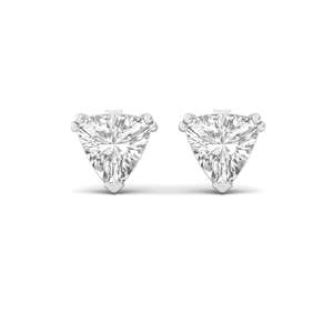 Aretes Solitarios Clásicos con Diamante Cultivado en Laboratorio CVD de Corte Trillón de 0.475ct, Brillante y Atemporal, Chapados en Oro de 10K, Regalo de Boda Moderno - Product Image 3