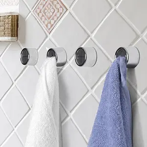 Clip de serviette Premium Chrome Hold Retrait facile Auto-adhésif Salle de bain Cuisine Serviette Crochet crochet mural