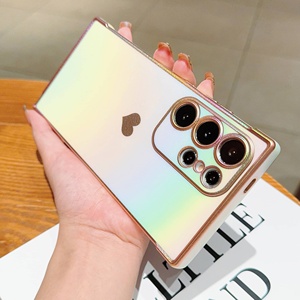 Electroplate Venta caliente amor corazón lado patrón de alta calidad <span class=keywords><strong>a</strong></span> prueba de golpes funda de teléfono móvil para <span class=keywords><strong>Samsung</strong></span> <span class=keywords><strong>Galaxy</strong></span> S25 S24 23 22 Ultra - Product Image 1