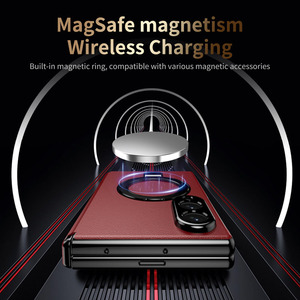 Étui de protection intégrale de luxe pliable en cuir PC+PU avec anneau magnétique et support métallique surélevé pour <span class=keywords><strong>Samsung</strong></span> Galaxy Z Fold 8 - Product Image 4