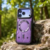 Coque Magnétique Robuste pour iPhone 17 18 Pro Max, Étui Arrière Antichoc avec Support d'Objectif Intégré