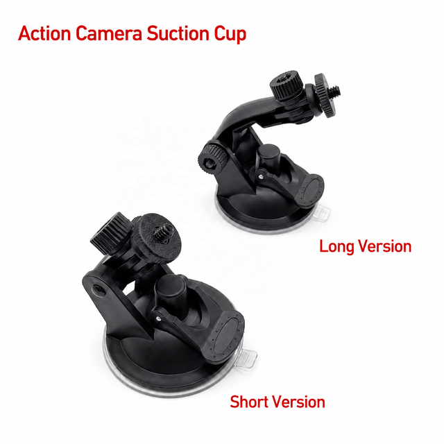 Action Camera Suction Cup Mount, Mini Adjustable Car Windshield Dashboard Holder with 1/4 Screw for Driving and Video Recording