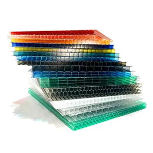 Clear 2mm 4mm 6mm UV twin wall anti scratch plastic polycarbonate sheets