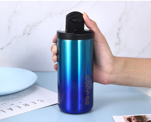 Gradient Electroplated Stainless Steel Travel Coffee <b>Mug</b> <b>Double</b> <b>Wall</b> Thermal Cup Custom Engraved Logo Corporate Promotional Gift - Product Image 3