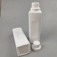 Bouteille en plastique carrée de 1000 ml pour détergent à lessive avec bouchon pour savon liquide vaisselle, logo personnalisé OEM