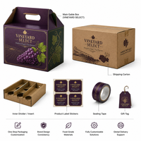 Gable dozen met handvatten, op maat bedrukt papieren cadeauverpakkingen voor thee, bakkerij, afhaalmaaltijden, feestfavoren, fruit en retailproducten
